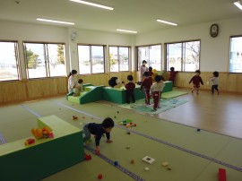 桃組（0,1歳児）さんの保育室が完成しました。